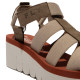 Sandalias cuña FLY LONDON yojifly military con beige y brick - Querol online