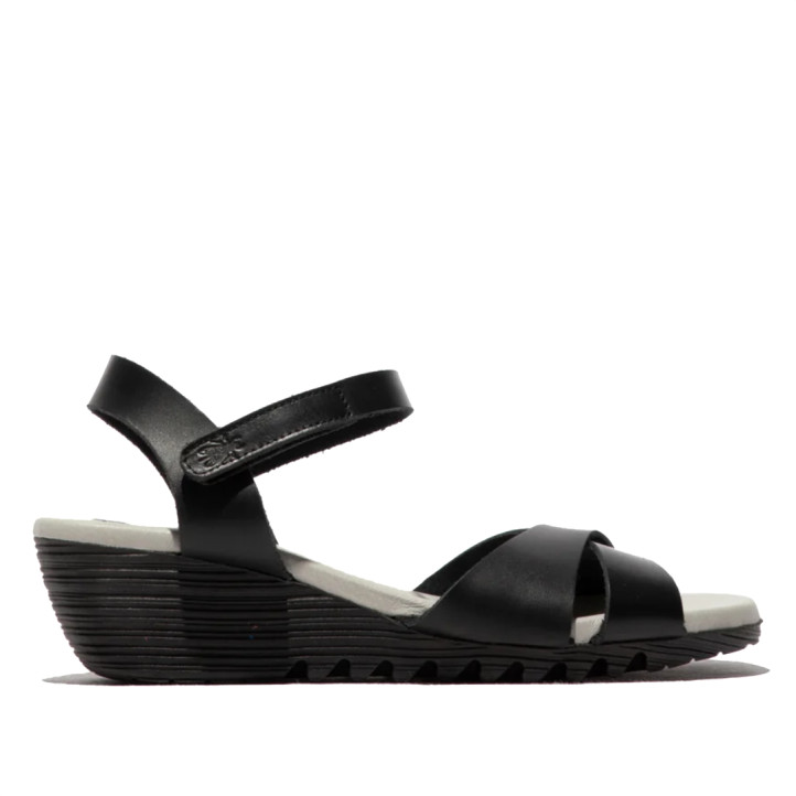 Sandalias cuña FLY LONDON oranfly black - Querol online