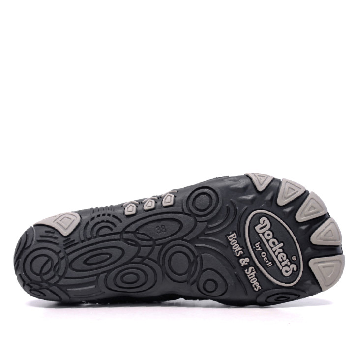 Zapatillas deportivas DOCKERS negras y grises con cordones elásticos estilo sport barefoot - Querol online