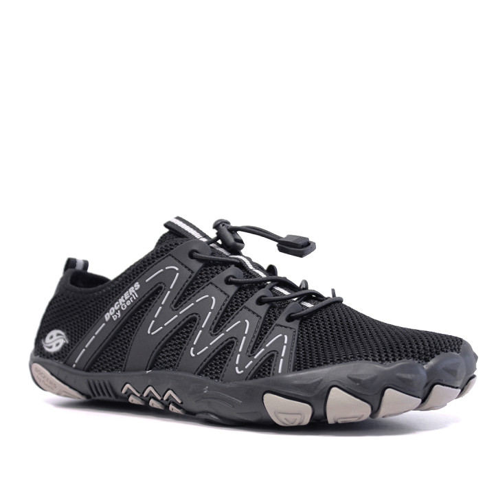 Sabatilles esportives DOCKERS negres i grises amb cordons elàstics estil sport barefoot - Querol online