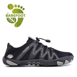 Zapatillas deportivas DOCKERS negras y grises con cordones elásticos estilo sport barefoot - Querol online