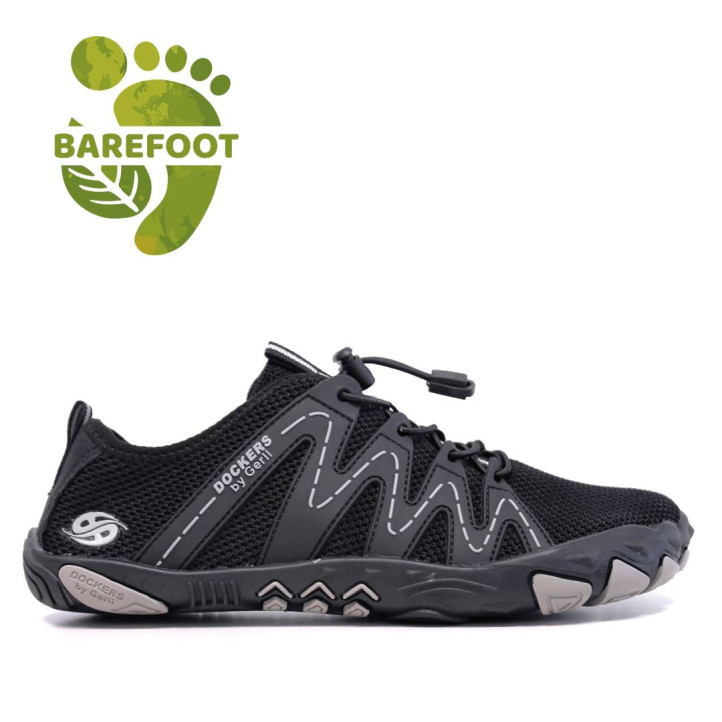 Sabatilles esportives DOCKERS negres i grises amb cordons elàstics estil sport barefoot - Querol online