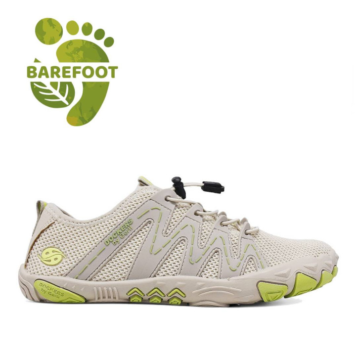 Zapatillas deportivas DOCKERS beige y lima con cordones elásticos estilo sport barefoot - Querol online