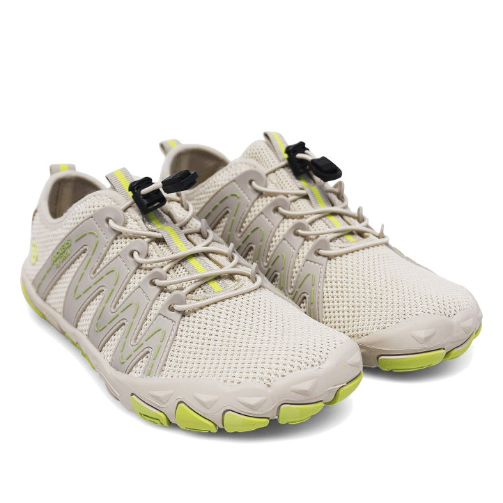 Sabatilles esportives DOCKERS beix i llima amb cordons elàstics estil sport barefoot - Querol online