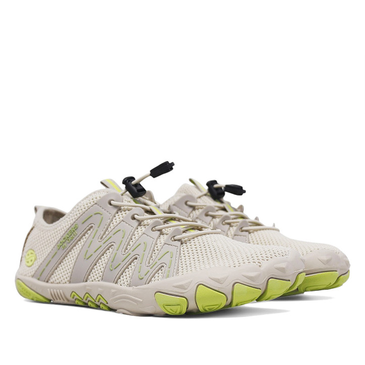 Zapatillas deportivas DOCKERS beige y lima con cordones elásticos estilo sport barefoot - Querol online