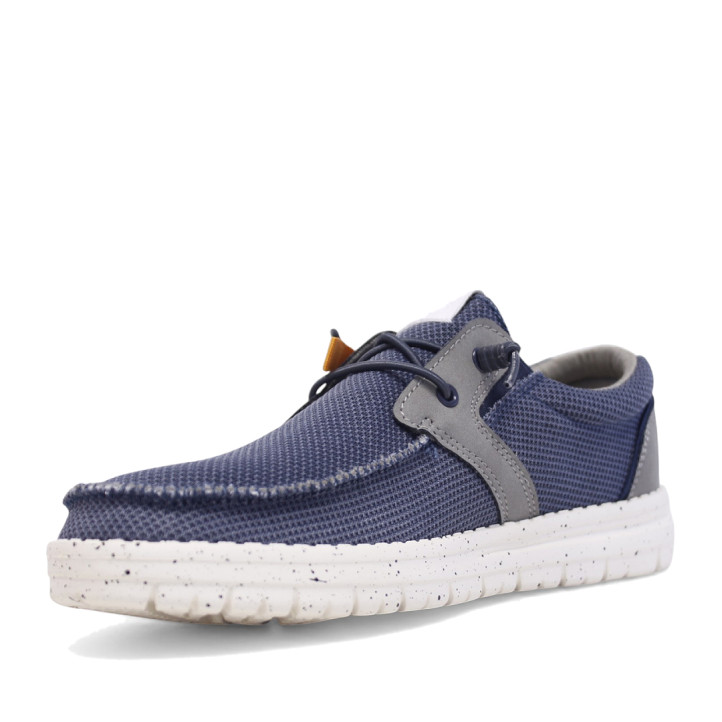 Zapatos sport DOCKERS azul estilo náutico con suela blanca y cordón elástico - Querol online