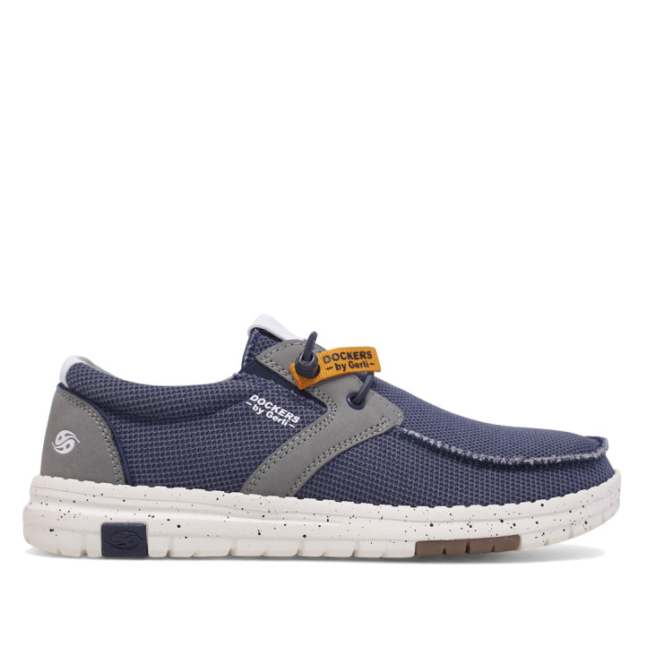 Zapatos sport DOCKERS azul estilo náutico con suela blanca y cordón elástico - Querol online