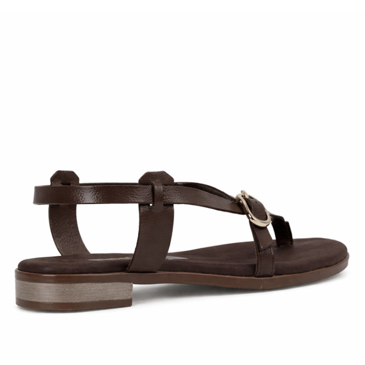 Sandàlies planes Redlove yuki marrons amb sivella devantera - Querol online