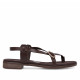 Sandalias planas Redlove yuki marrones con hebilla delantera - Querol online