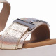 Sandalias cuña Redlove hana metalizadas con aplique plateado en la pala - Querol online