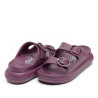 Chanclas Duuo eva curvi berenjena con hebilla redonda