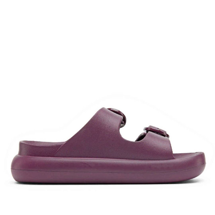 Chanclas Duuo eva curvi berenjena con hebilla redonda - Querol online