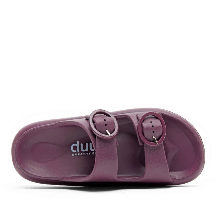 Chanclas Duuo eva curvi berenjena con hebilla redonda - Querol online