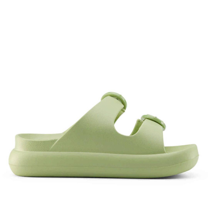 Chanclas Duuo eva curvi matcha con hebilla redonda - Querol online