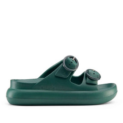 Chanclas Duuo eva curvi verdes con hebilla redonda - Querol online