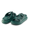 Chanclas Duuo eva curvi verdes con hebilla redonda