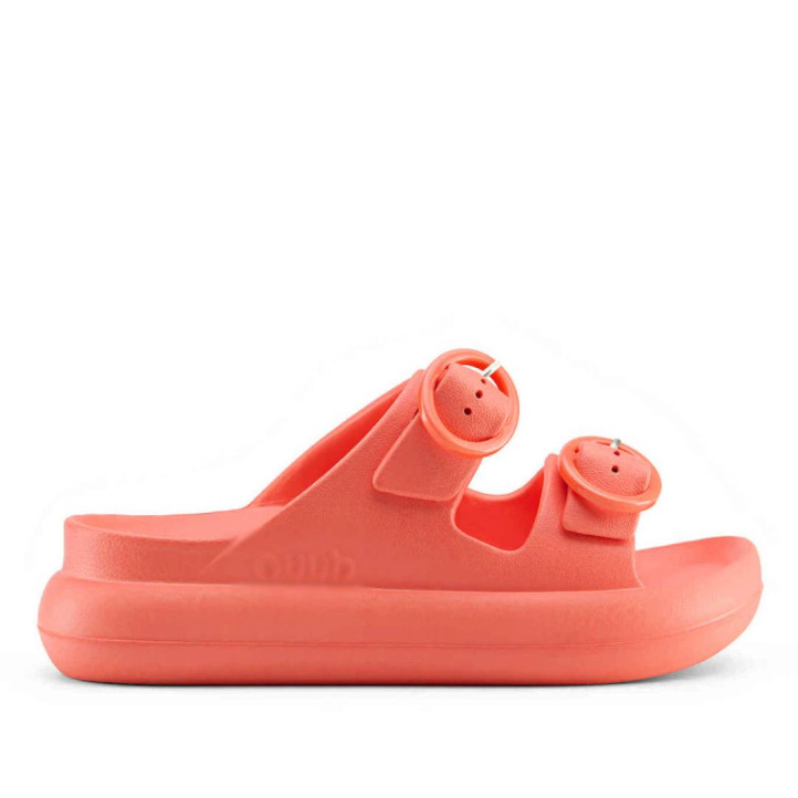 Chanclas Duuo eva curvi coral con hebilla redonda - Querol online