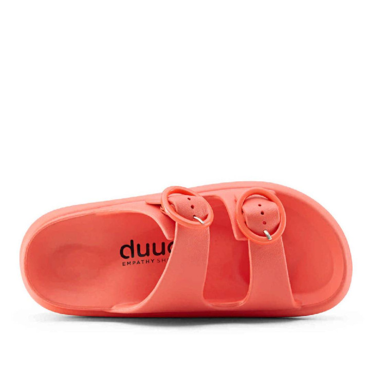 Chanclas Duuo eva curvi coral con hebilla redonda - Querol online