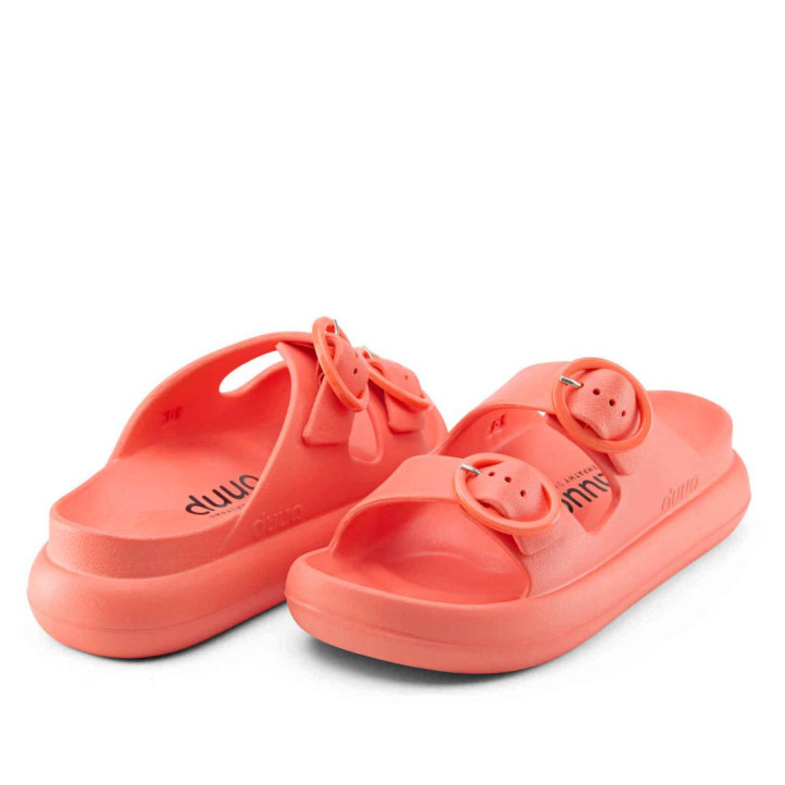 Chanclas Duuo eva curvi coral con hebilla redonda - Querol online