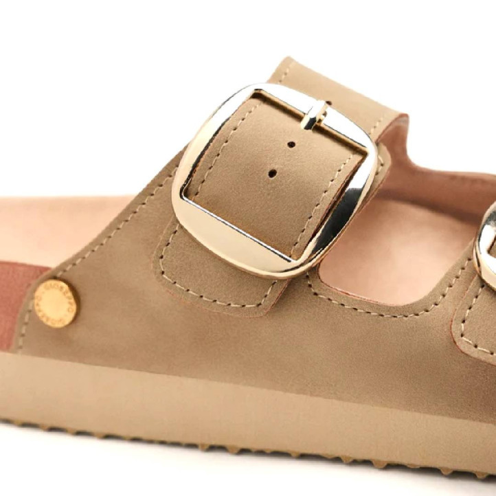 Sandalias planas Gioseppo taupe tipo bio con hebillas cedarburg - Querol online