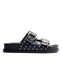 Sandalias planas Gioseppo negras tipo bio con tachas shoreham - Querol online
