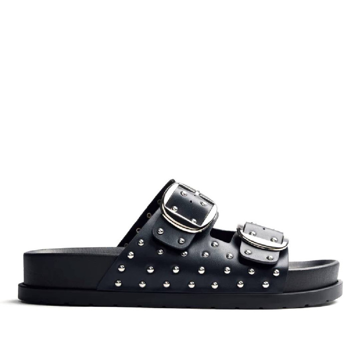 Sandalias planas Gioseppo negras tipo bio con tachas shoreham - Querol online