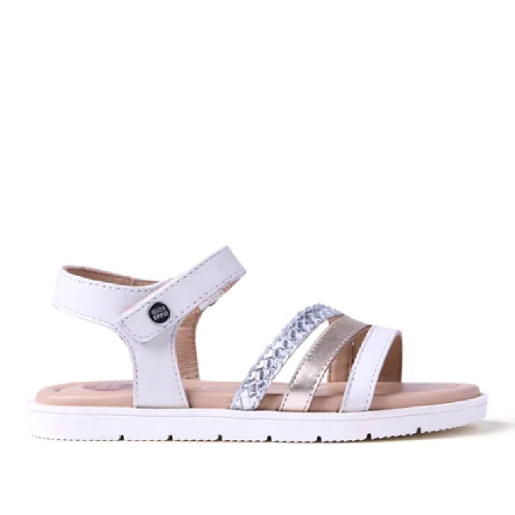sandalias Gioseppo blancas piel trenzada bukoba - Querol online