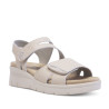 Sandalias cuña Treintas beige con velcro y detalles con textura