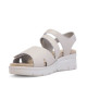 Sandalias cuña Treintas beige con velcro y detalles con textura - Querol online