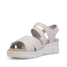 Sandalias cuña Treintas beige con velcro y detalles con textura