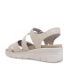 Sandalias cuña Treintas beige con velcro y detalles con textura - Querol online