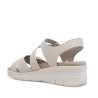 Sandalias cuña Treintas beige con velcro y detalles con textura