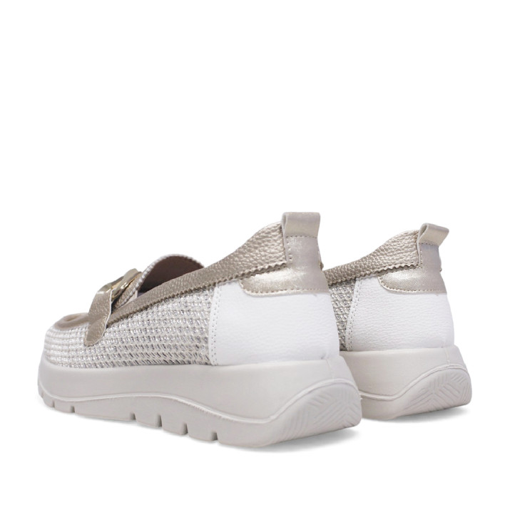 Sabates planes Mysoft metal·litzades estil mocasí amb detall frontal - Querol online