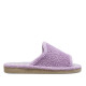 Zapatillas casa Querol lilas de toalla con suela gris clásicas - Querol online