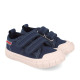 Zapatillas lona Garvalin 252381 azul marino de lona con doble velcro barefoot - Querol online