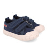 sabatilles lona Garvalin 252381 blau marí de lona amb doble velcro barefoot