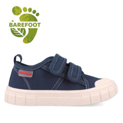 sabatilles lona Garvalin 252381 blau marí de lona amb doble velcro barefoot - Querol online