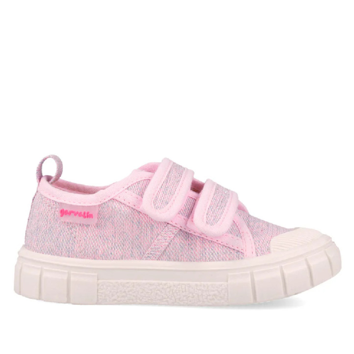 Sabatilles lona Garvalin 252381 roses de lona amb doble velcro barefoot - Querol online