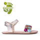 sandàlies Gioseppo daurades de pell amb flors multicolor loitok barefoot - Querol online