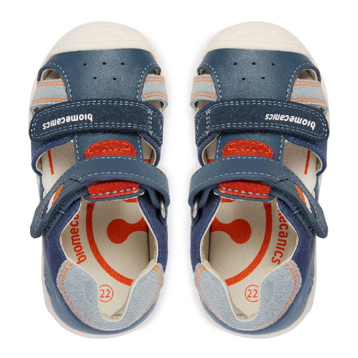 Primeros pasos Biomecanics 262123 azules con tira de lona y doble velcro - Querol online