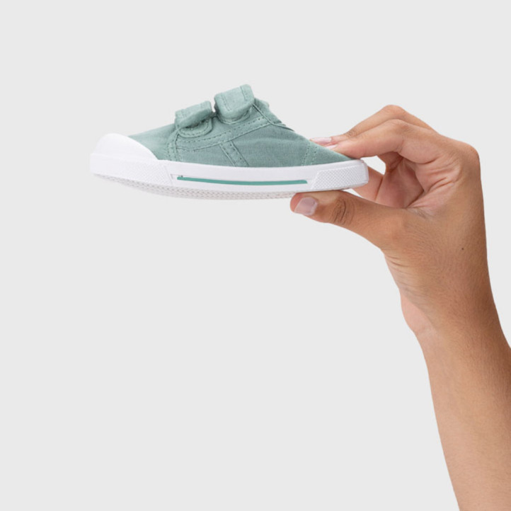 Zapatillas lona Igor matcha canvas v con doble velcro barefoot - Querol online