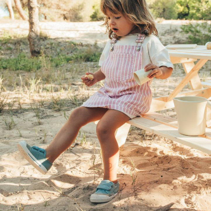 sabatilles lona Igor matcha canvas v amb doble velcro barefoot - Querol online