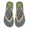 Chanclas Pepe Jeans rake wing doradas con flores