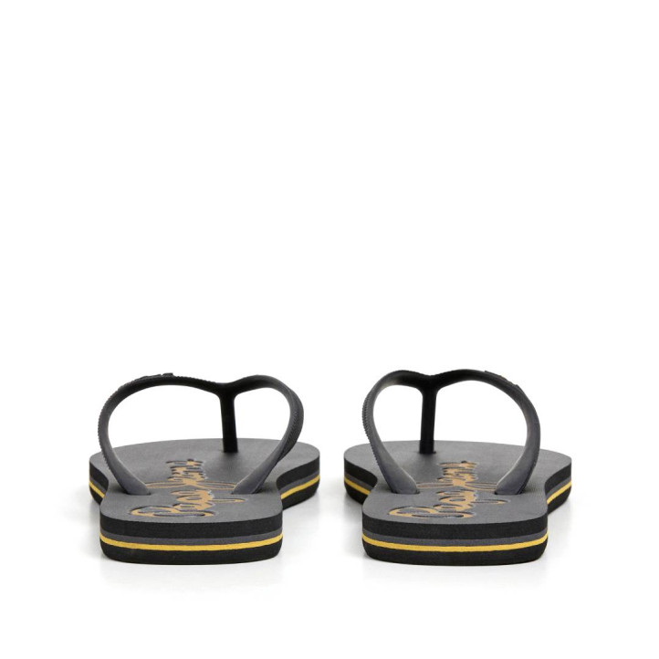 Chanclas Pepe Jeans bay beach negras con letras doradas - Querol online