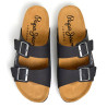 Sandàlies Pepe Jeans double velour negres estil bio