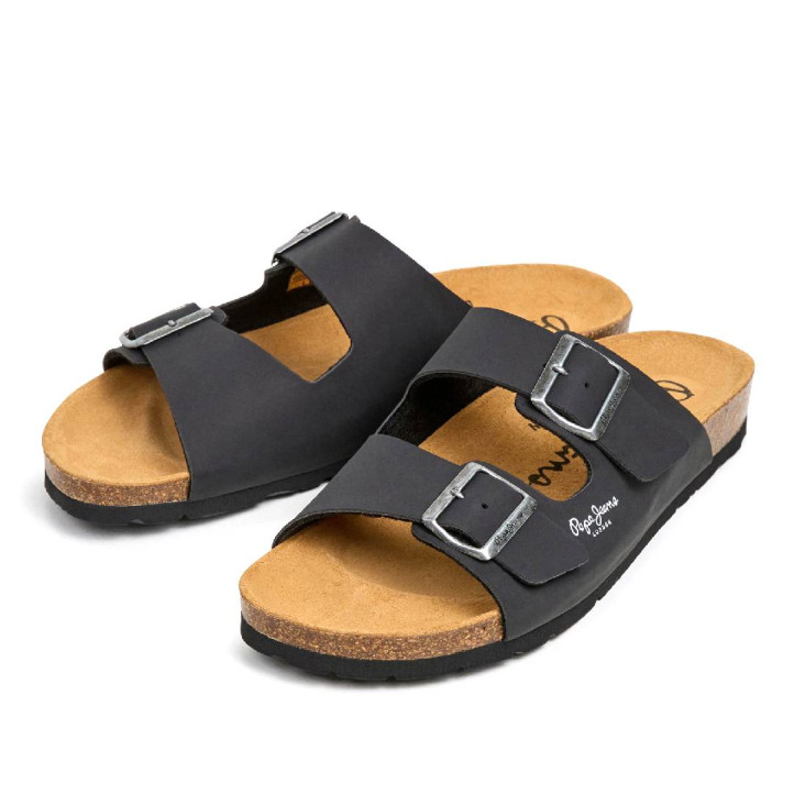 Sandàlies Pepe Jeans double velour negres estil bio - Querol online