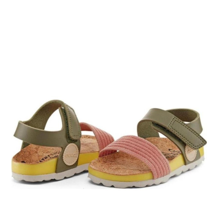 sandalias Duuo candy rosas con detalles verdes y amarillos - Querol online