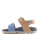 sandalias Duuo candy azules con detalles beige - Querol online