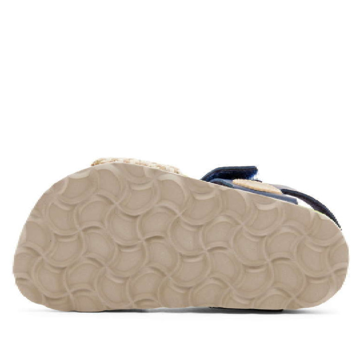 sandalias Duuo candy beige con detalles azules y lima - Querol online
