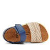 sandalias Duuo candy beige con detalles azules y lima